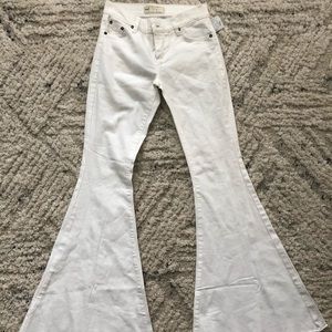 Free People White Flare Jeans
